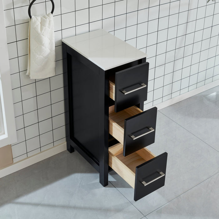 12" Bathroom Cabinet 3 Drawer Side Storage Organizer - HomeBeyond