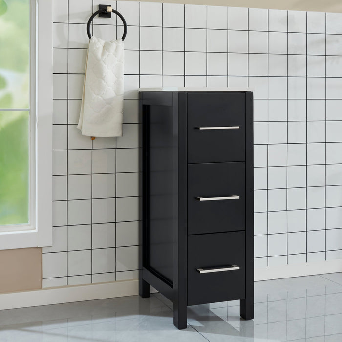 12" Bathroom Cabinet 3 Drawer Side Storage Organizer - HomeBeyond