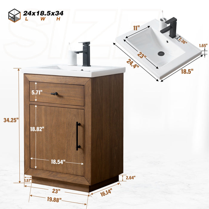 20"/24" Bathroom Vanity with Sink and Top - HomeBeyond