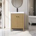 24" Single Sink Freestanding Bathroom Vanity with White Ceramic Top - HomeBeyond