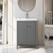 24" Single Sink Freestanding Bathroom Vanity with White Ceramic Top - HomeBeyond