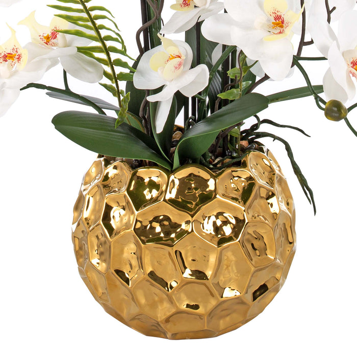 29.13" H Artificial Orchid Floral Arrangement in Ceramics Vase - HomeBeyond