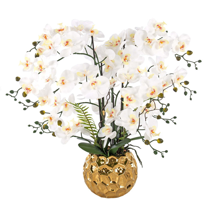 29.13" H Artificial Orchid Floral Arrangement in Ceramics Vase - HomeBeyond