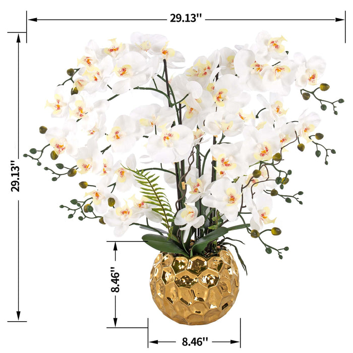 29.13" H Artificial Orchid Floral Arrangement in Ceramics Vase - HomeBeyond