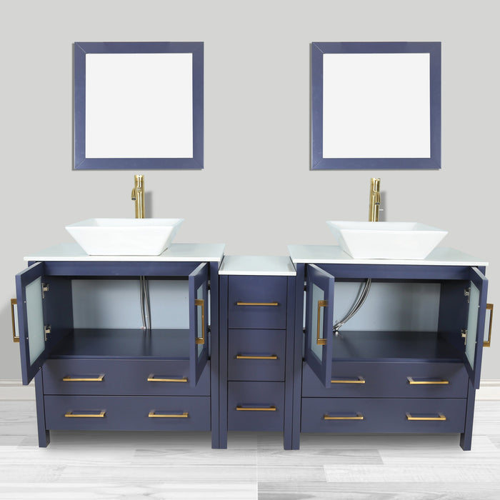 Ravenna 72" Double Sink Bathroom Vanity Combo Set