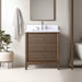 30" Single Sink Freestanding Bath Vanity Cabinet with White Engineered Marble Top - HomeBeyond