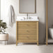 30" Single Sink Freestanding Bath Vanity Cabinet with White Engineered Marble Top - HomeBeyond