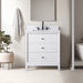 30" Single Sink Freestanding Bath Vanity Cabinet with White Engineered Marble Top - HomeBeyond