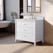 36" Single Sink Freestanding Bath Vanity Cabinet with White Engineered Marble Top - HomeBeyond