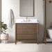 36" Single Sink Freestanding Bath Vanity Cabinet with White Engineered Marble Top - HomeBeyond