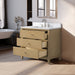 36" Single Sink Freestanding Bath Vanity Cabinet with White Engineered Marble Top - HomeBeyond