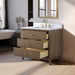 36" Single Sink Freestanding Bath Vanity Cabinet with White Engineered Marble Top - HomeBeyond