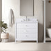 36" Single Sink Freestanding Bath Vanity Cabinet with White Engineered Marble Top - HomeBeyond