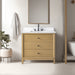 36" Single Sink Freestanding Bath Vanity Cabinet with White Engineered Marble Top - HomeBeyond