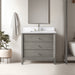 36" Single Sink Freestanding Bath Vanity Cabinet with White Engineered Marble Top - HomeBeyond