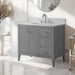 36" Single Sink Freestanding Bathroom Vanity with Engineered Marble Top - HomeBeyond