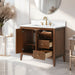 36" Single Sink Freestanding Bathroom Vanity with Engineered Marble Top - HomeBeyond