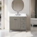 36" Single Sink Freestanding Bathroom Vanity with Engineered Marble Top - HomeBeyond