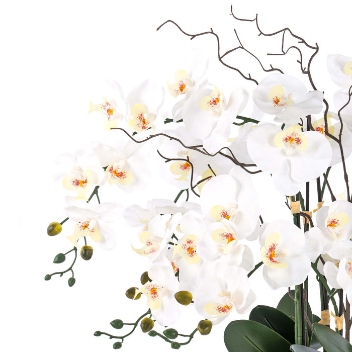 36.22" H Artificial Phalaenopsis Orchids Floral Arrangement in Pot - HomeBeyond