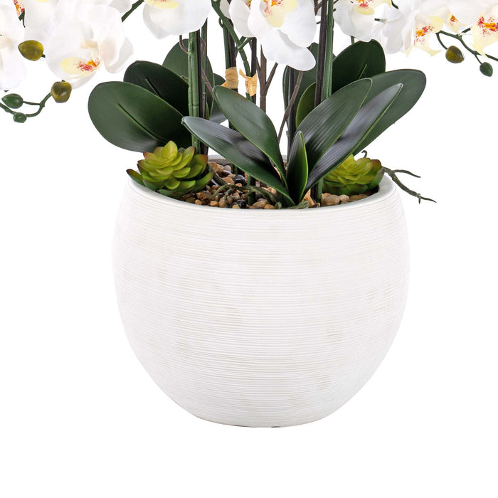 36.22" H Artificial Phalaenopsis Orchids Floral Arrangement in Pot - HomeBeyond