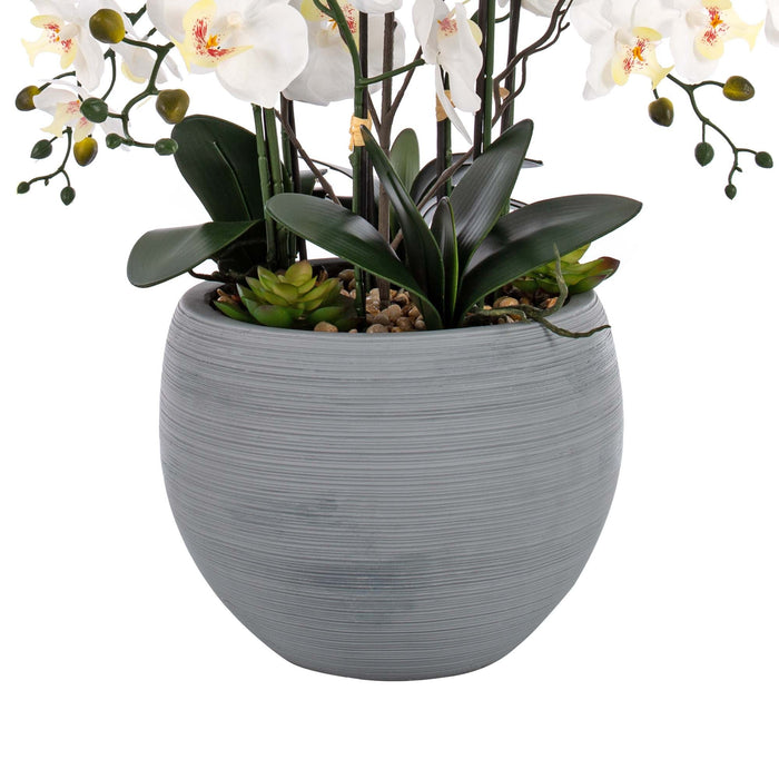 36.22" H Artificial Phalaenopsis Orchids Floral Arrangement in Pot - HomeBeyond