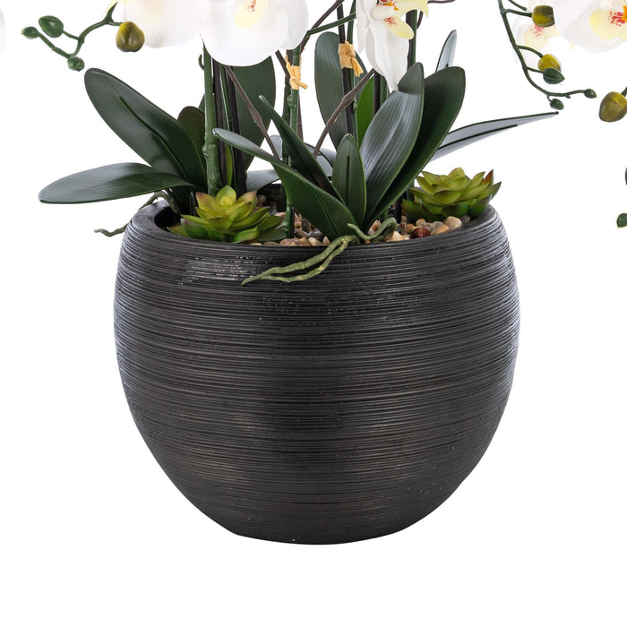 36.22" H Artificial Phalaenopsis Orchids Floral Arrangement in Pot - HomeBeyond