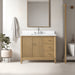 42" Single Sink Freestanding Bath Vanity Cabinet with White Engineered Marble Top - HomeBeyond