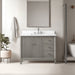 42" Single Sink Freestanding Bath Vanity Cabinet with White Engineered Marble Top - HomeBeyond