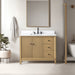 42" Single Sink Freestanding Bath Vanity Cabinet with White Engineered Marble Top - HomeBeyond