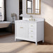 42" Single Sink Freestanding Bath Vanity Cabinet with White Engineered Marble Top - HomeBeyond