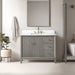 42" Single Sink Freestanding Bath Vanity Cabinet with White Engineered Marble Top - HomeBeyond