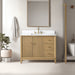 42" Single Sink Freestanding Bath Vanity Cabinet with White Engineered Marble Top - HomeBeyond