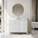 42" Single Sink Freestanding Bathroom Vanity with Engineered Marble Top - HomeBeyond