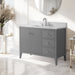 42" Single Sink Freestanding Bathroom Vanity with Engineered Marble Top - HomeBeyond