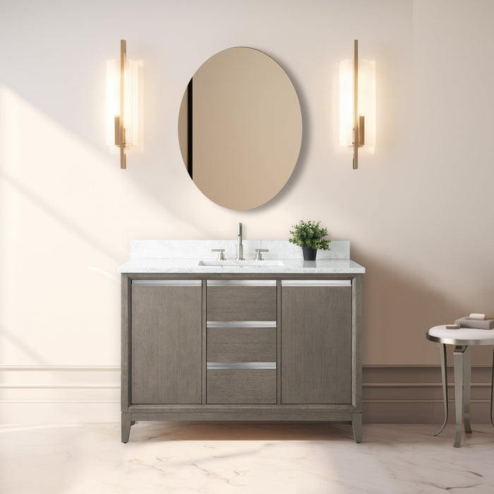 48" Single Sink Bathroom Vanity with Engineered Marble Top - HomeBeyond