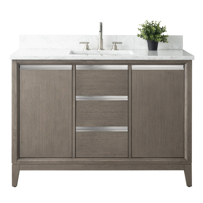 48" Single Sink Bathroom Vanity with Engineered Marble Top - HomeBeyond