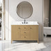 48" Single Sink Freestanding Bathroom Vanity with Engineered Marble Top - HomeBeyond