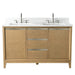 54" Double Sink Bathroom Vanity with Engineered Marble Top - HomeBeyond