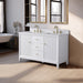 54" Double Sink Freestanding Bath Vanity Cabinet with White Engineered Marble Top - HomeBeyond