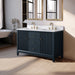 54" Double Sink Freestanding Bath Vanity Cabinet with White Engineered Marble Top - HomeBeyond