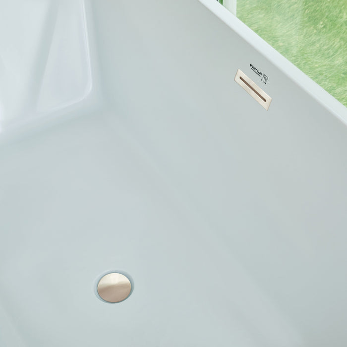 59" x 67" Freestanding Acrylic Bathtub - HomeBeyond