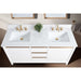 60" Double Sink Bathroom Vanity with Engineered Marble Top - HomeBeyond