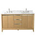 60" Double Sink Bathroom Vanity with Engineered Marble Top - HomeBeyond