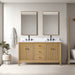 60" Double Sink Freestanding Bath Vanity Cabinet with White Engineered Marble Top - HomeBeyond