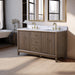 60" Double Sink Freestanding Bath Vanity Cabinet with White Engineered Marble Top - HomeBeyond