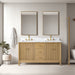 60" Double Sink Freestanding Bath Vanity Cabinet with White Engineered Marble Top - HomeBeyond