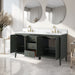 60" Double Sink Freestanding Bathroom Vanity with Engineered Marble Top - HomeBeyond