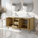 60" Double Sink Freestanding Bathroom Vanity with Engineered Marble Top - HomeBeyond