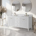 60" Double Sink Freestanding Bathroom Vanity with Engineered Marble Top - HomeBeyond