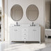 60" Double Sink Freestanding Bathroom Vanity with Engineered Marble Top - HomeBeyond